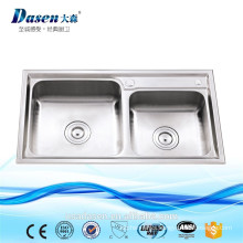 2017 good quality sink stainless steel double bowl big size small size kitchen using hand washing basin